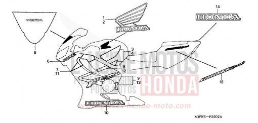 STREIFEN (CBR600FS2) CBR600FS2 de 2002